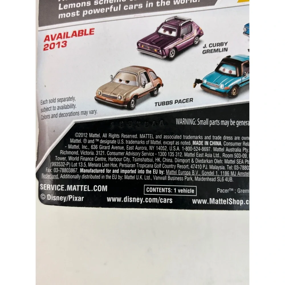 Not for sale Disney Pixar Cars J Curby Gremlin Lemons #7 Mattel Diecast New